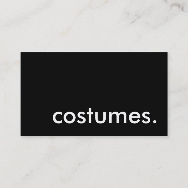 costumes. business card (Front)