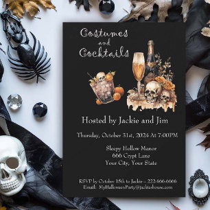 Costumes & Cocktail Halloween Party Invitation