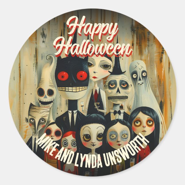 Costumes Cocktails 50s Halloween Envelope Seal (Front)