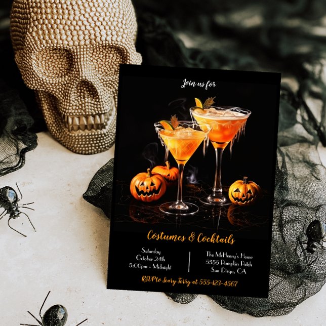 Costumes Cocktails Adult Halloween Party Invitation (Creator Uploaded)