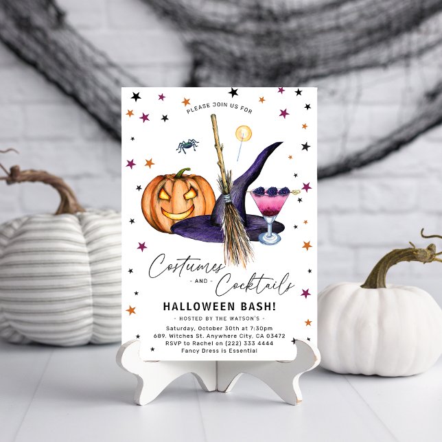Costumes & Cocktails Adult Halloween Party Invitation (Creator Uploaded)