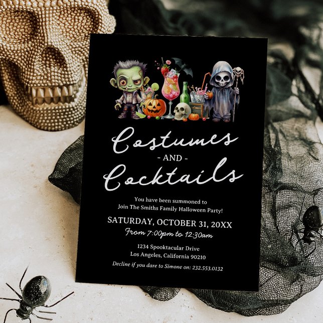 Costumes & Cocktails Adult Halloween Party Invitation (Creator Uploaded)