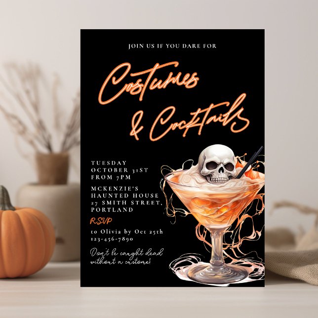 Costumes & Cocktails Adult Halloween Party  Invitation (Creator Uploaded)