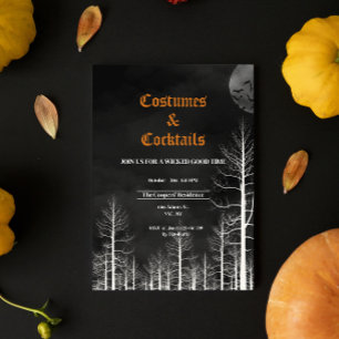 Costumes & Cocktails Dark Woods Halloween Party Invitation