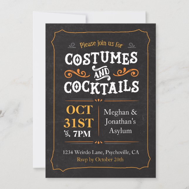 Costumes & Cocktails Invitation (Front)
