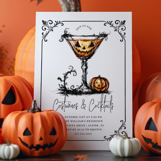 Costumes & Martinis Halloween Party Invitation (Creator Uploaded)