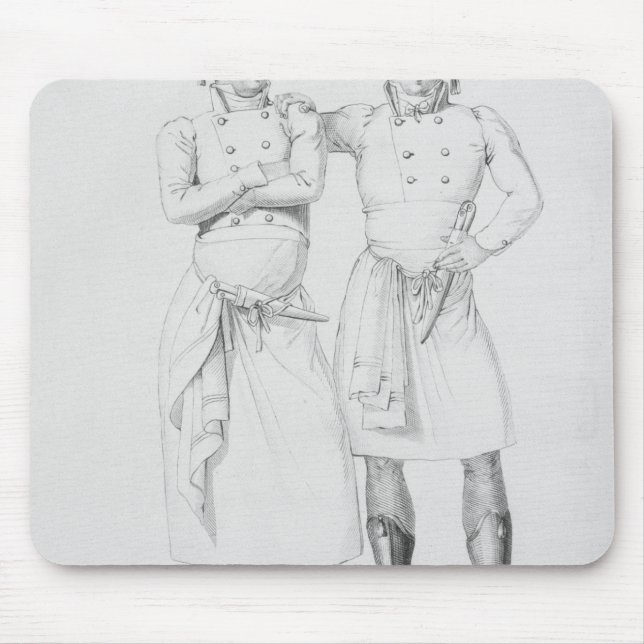 Costumes of cooks from different eras mouse pad (Front)