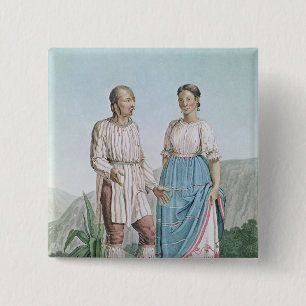 Costumes of the Indians of Michouacan 15 Cm Square Badge