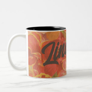costumisable floral roses garden flower Two-Tone coffee mug