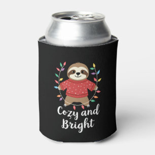 Cosy And Bright Sloth Christmas Lights (3) Can Cooler
