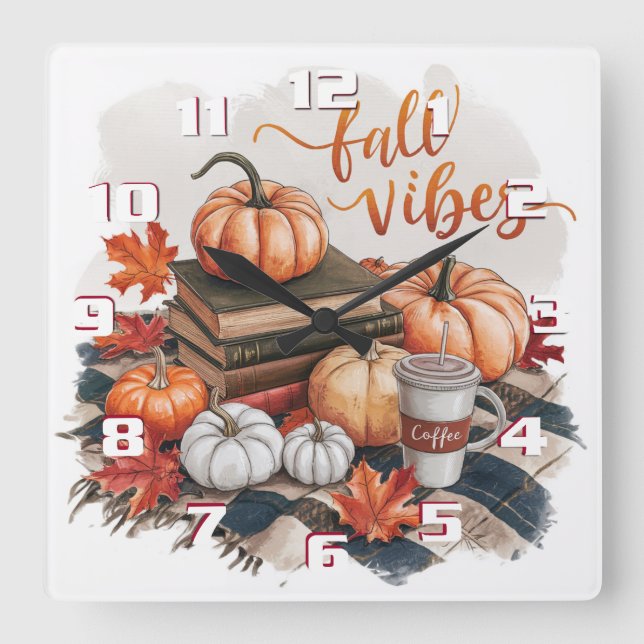Cosy and comfy fall vibes Wall Clock (Front)