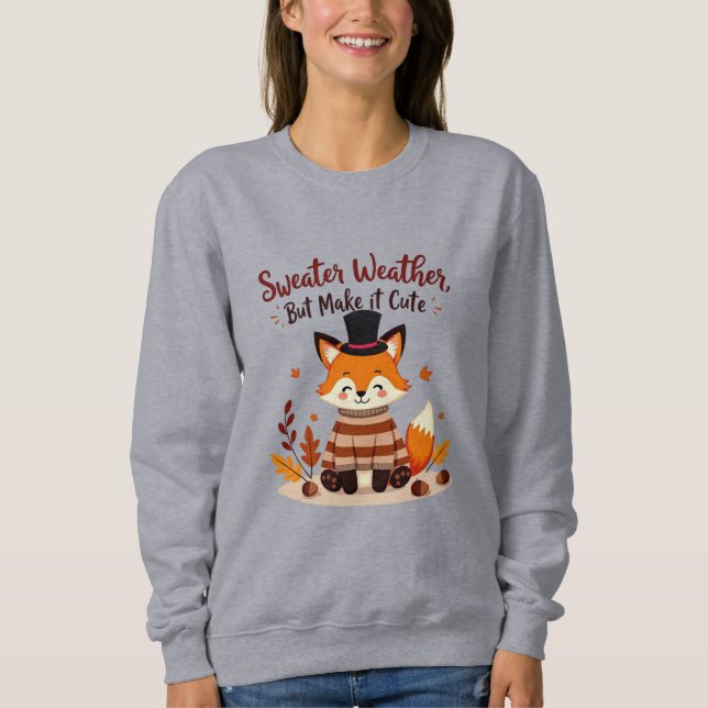 Cosy and Cute Fox in Fall Sweater (Front)