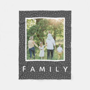 Cosy and Cute Spotty and Modern Family Photo Fleece Blanket