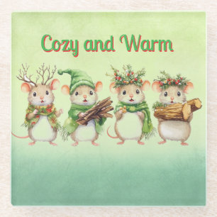 Cosy and Warm Christmas Glass Coaster