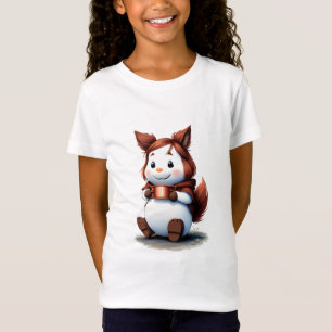 Cosy animal with Coffee AI Art T-Shirt