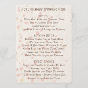 Cosy Autumn Baby Sprinkle Menu   Seasonal 