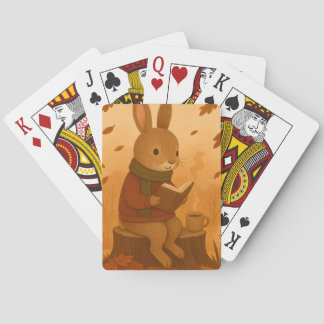 Cosy Autumn Bunny  Playing Cards