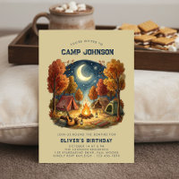 Cosy Autumn Camping Bonfire Kids Birthday