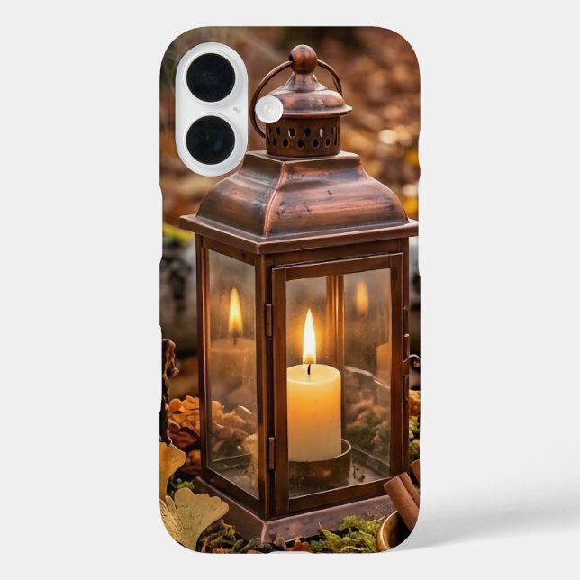 Cosy Autumn Candle Lantern iPhone Case (Back)
