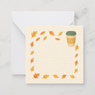 Cosy Autumn Coffee – Falling Leaves Card