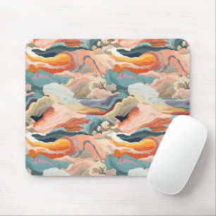 Cosy Autumn Colours Abstract Digital Art Mouse Pad