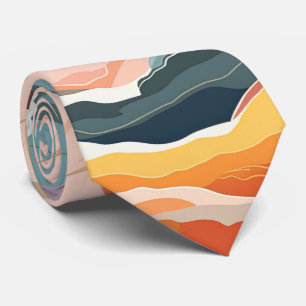 Cosy Autumn Colours Abstract Digital Art Tie