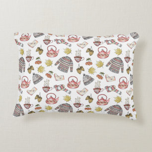 Cosy Autumn Elements Pattern  Decorative Cushion