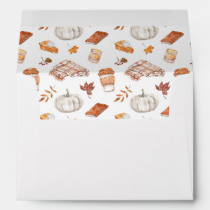 Cosy Autumn Essentials Watercolor Pattern Envelope