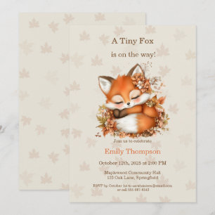 Cosy Autumn Fox Baby Shower Cosy Woodland Party Invitation