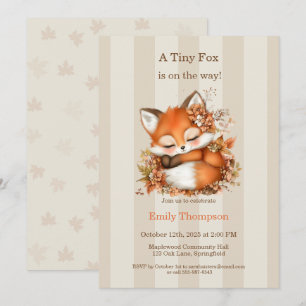 Cosy Autumn Fox Baby Shower Cosy Woodland Party Invitation