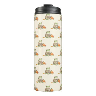 Cosy Autumn Frog Kawaii Pumpkin Spice Latte  Thermal Tumbler