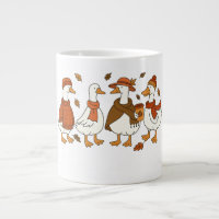 Cosy Autumn Geese – Fall Season Animal Illustratio