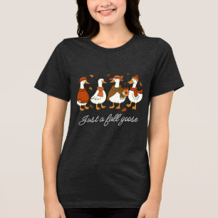 Cosy Autumn Geese – Fall Season Animal Illustratio Tri-Blend Shirt