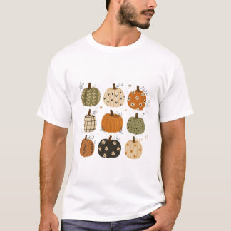 Cosy Autumn Harvest Watercolor Pumpkin T-Shirt