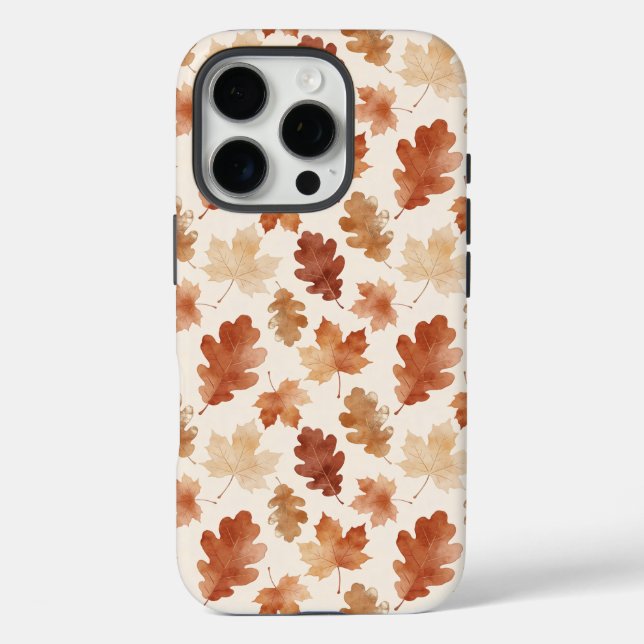 Cosy Autumn Leaf Pattern Case-Mate iPhone Case (Back)