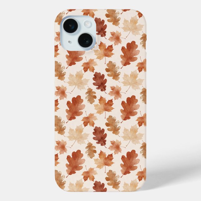 Cosy Autumn Leaf Pattern Case-Mate iPhone Case (Back)