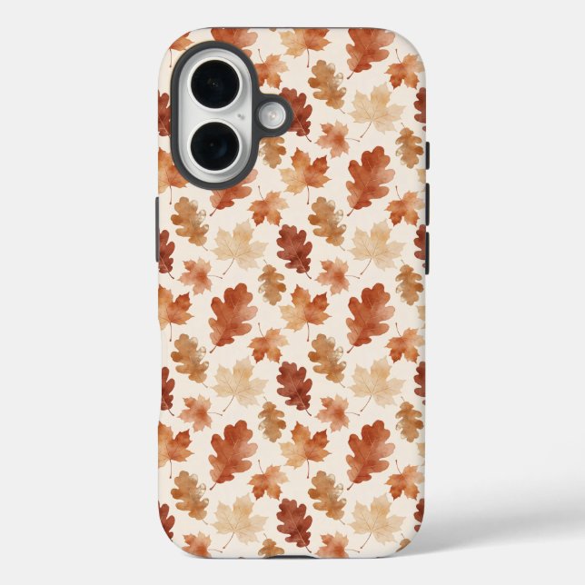 Cosy Autumn Leaf Pattern Case-Mate iPhone Case (Back)