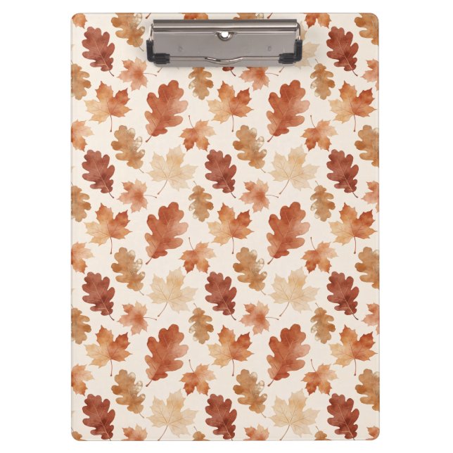 Cosy Autumn Leaf Pattern Clipboard (Front)