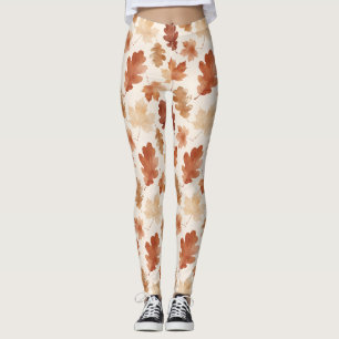 Cosy Autumn Leaf Pattern Leggings