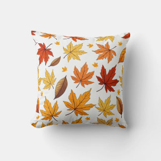 Cosy Autumn Leaf Pattern Pillow