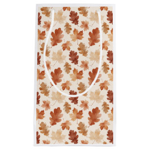 Cosy Autumn Leaf Pattern Small Gift Bag