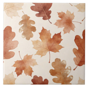 Cosy Autumn Leaf Pattern Tile