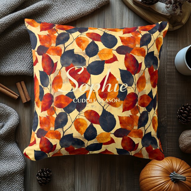 Cosy Autumn Leaves Pattern | Fall Home Decor Cushion (Creator Uploaded)