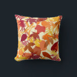 Cosy Autumn Leaves Pattern Pillow<br><div class="desc">Cosy autumn pillow featuring brown,  burgundy,  yellow and orange leaves pattern. This will be perfect as a Thanksgiving day gift.</div>