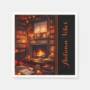 Cosy Autumn Library Napkin