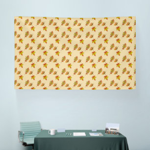 Cosy autumn maple leaves oak leaves banner