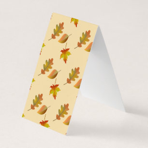 Cosy autumn maple leaves oak leaves business card