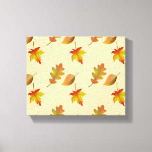 Cosy autumn maple leaves oak leaves canvas print