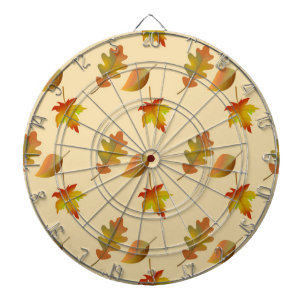 Cosy autumn maple leaves oak leaves dartboard