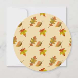 Cosy autumn maple leaves oak leaves holiday card